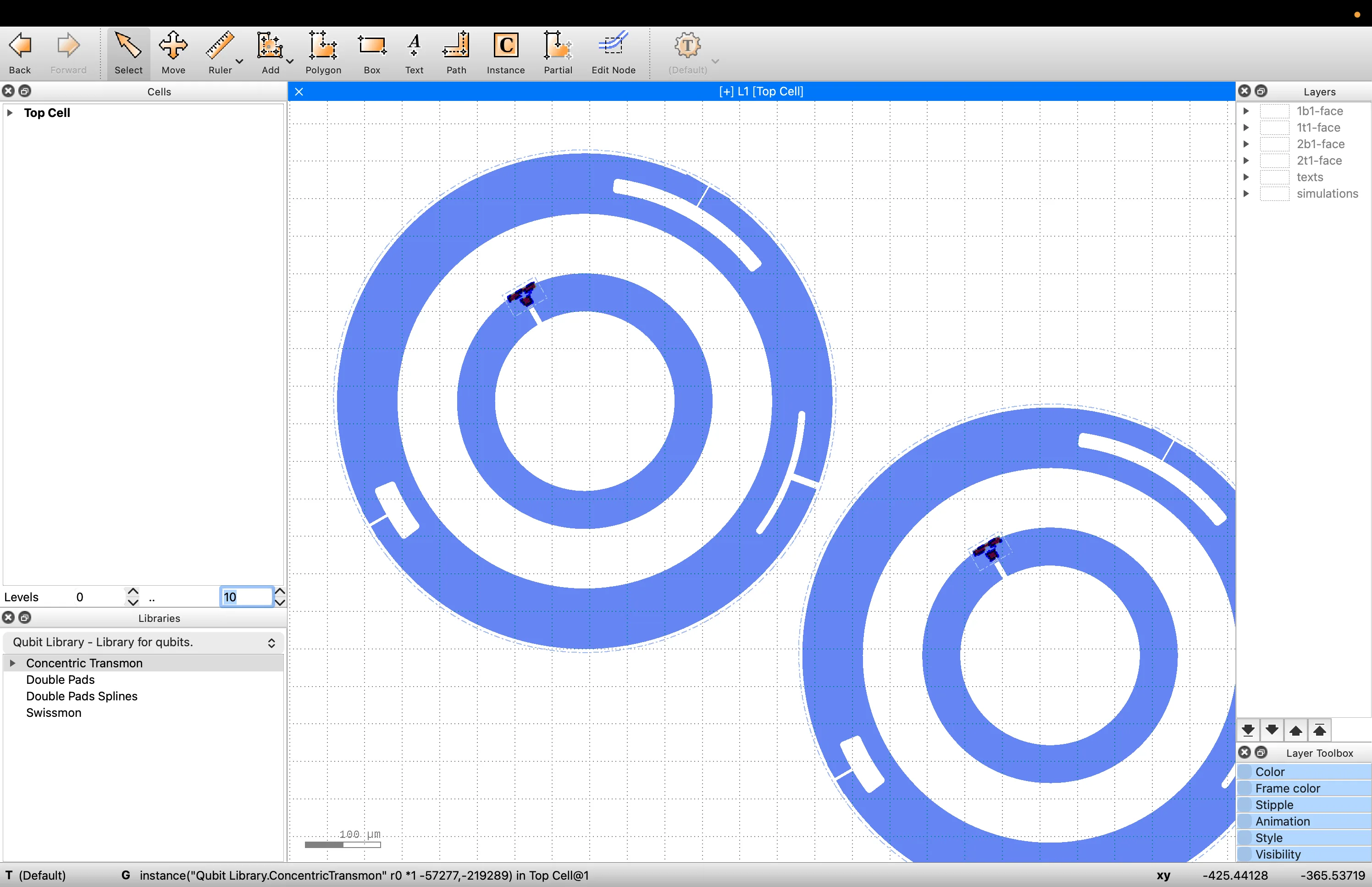 Circuit layout view